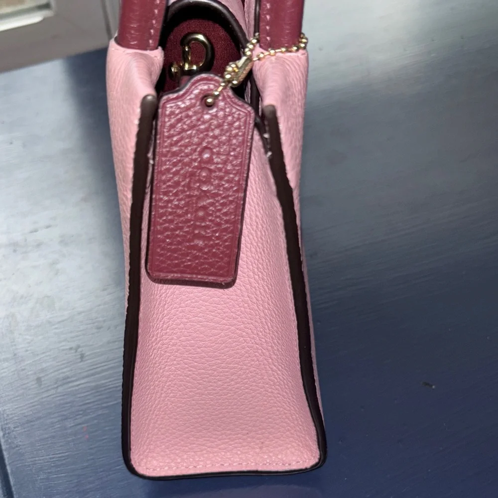 Coach Light Pink and Burgundy Mini Cally Bag - Picture 4 of 5